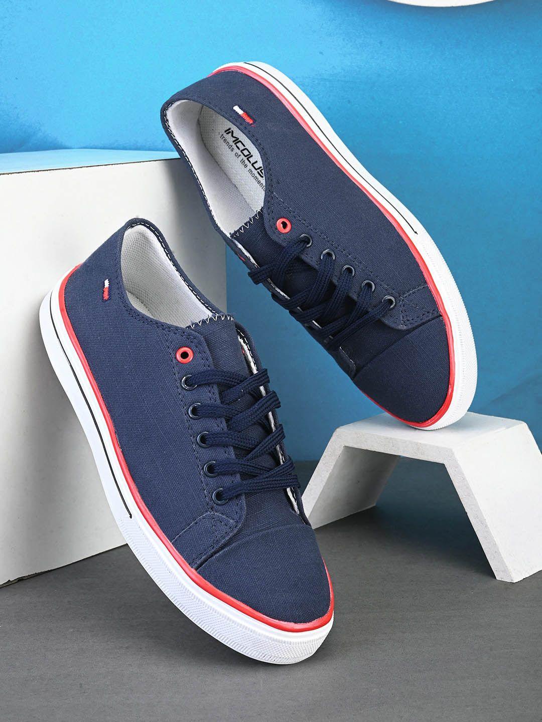 imcolus men round toe lightweight canvas sneakers