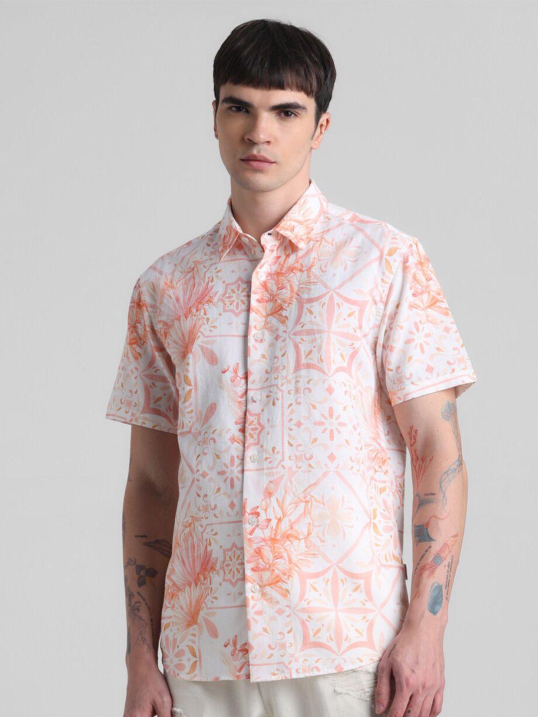 jack & jones men floral opaque printed casual shirt