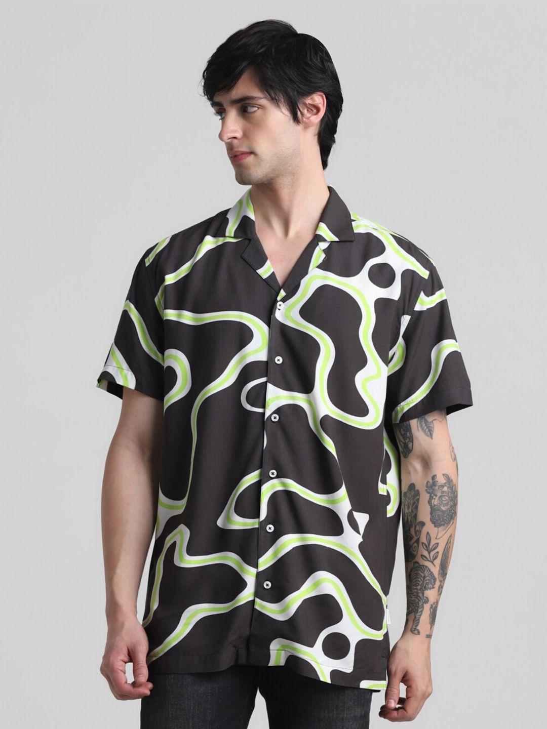 jack & jones abstract printed casual shirt