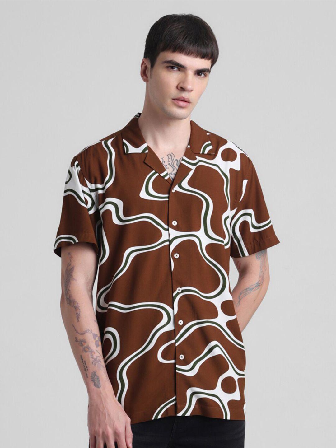 jack & jones abstract printed casual shirt