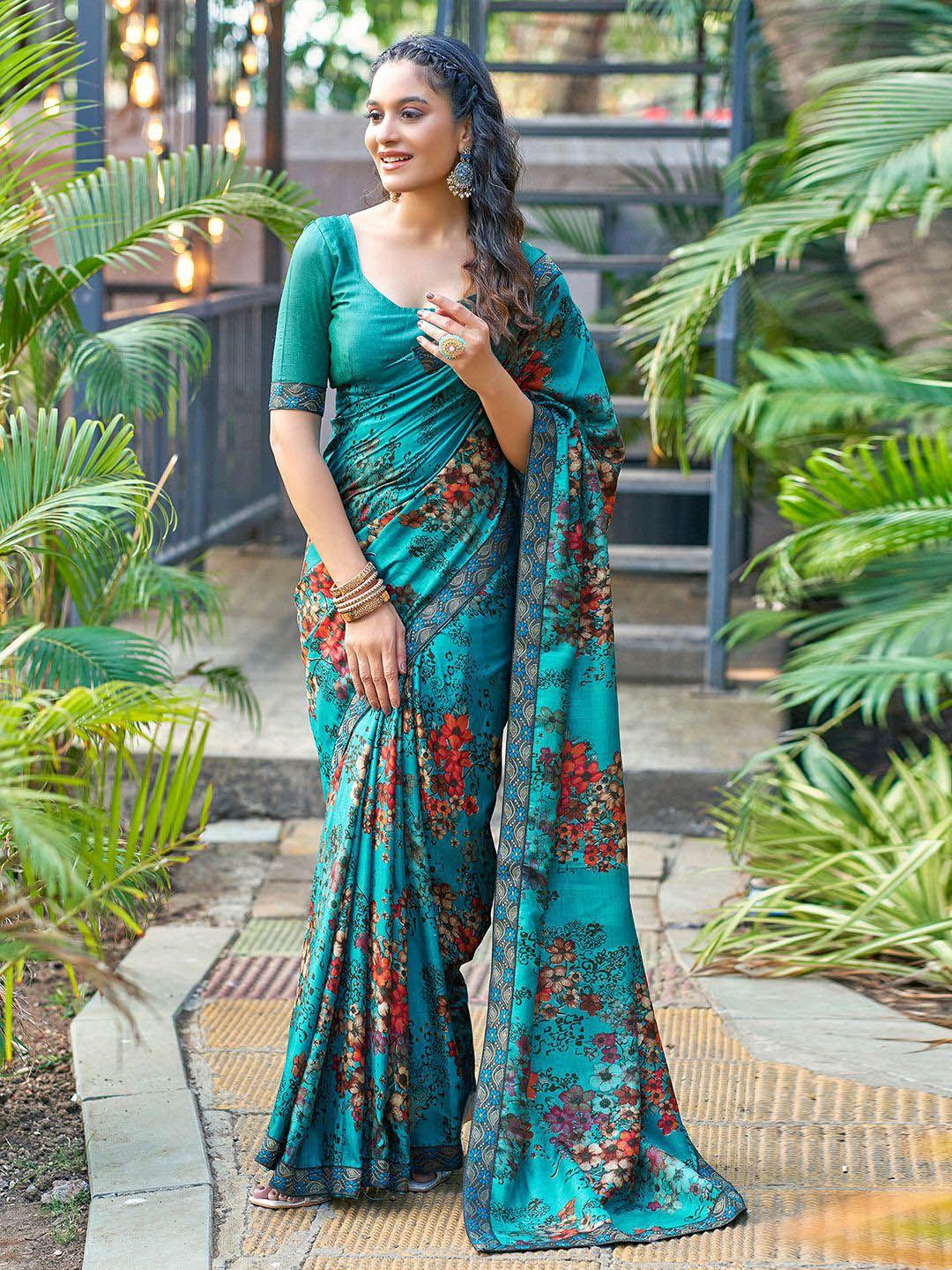 mitera floral zari art silk bagh saree