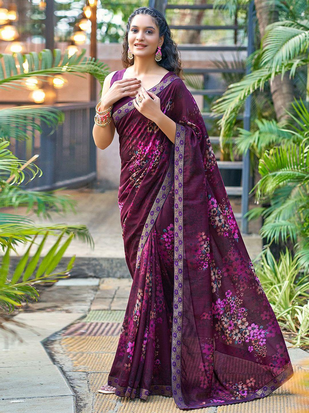 mitera floral zari art silk bagh saree