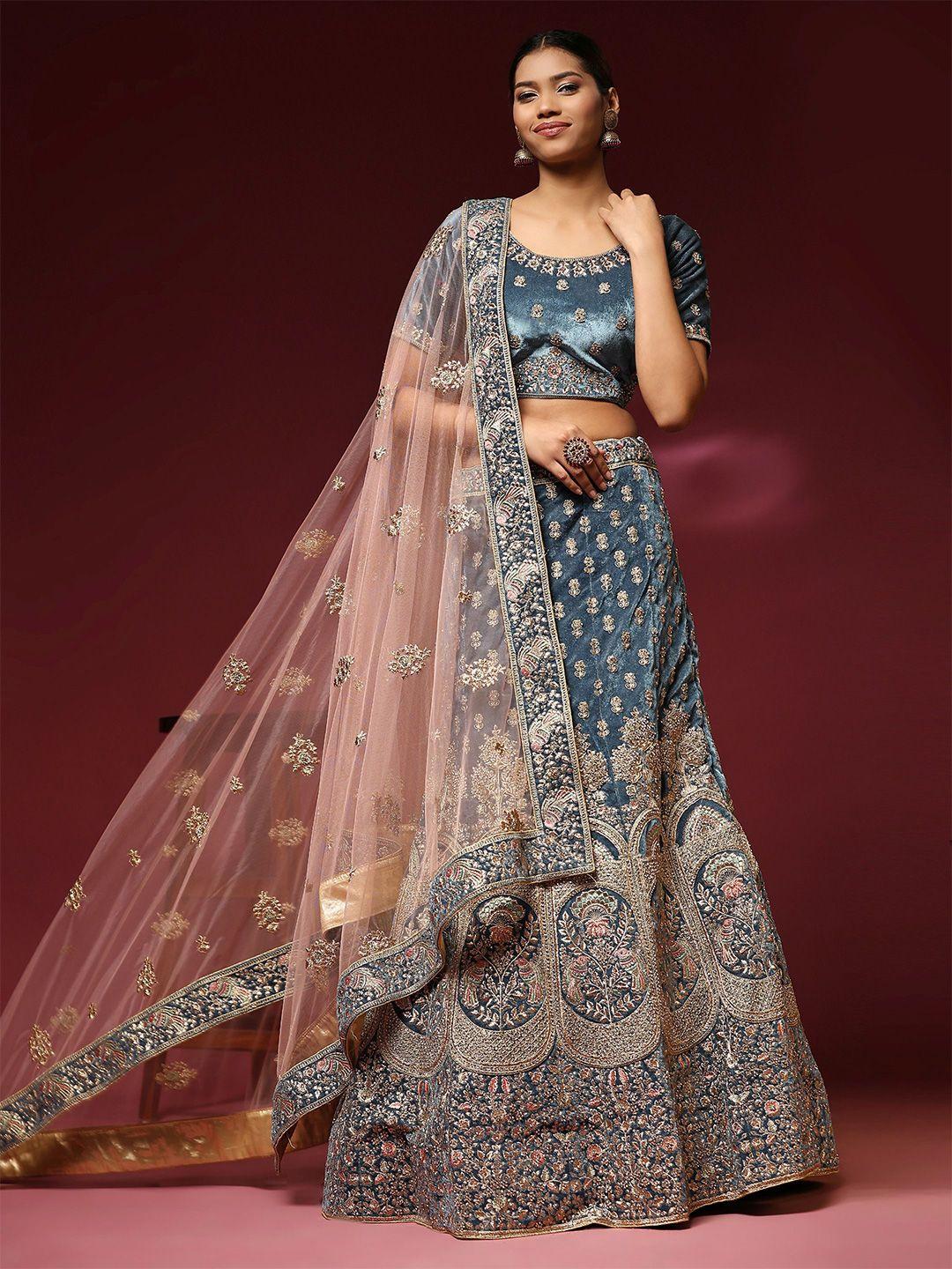 phenav embellished velvet ready to wear lehenga & blouse with dupatta