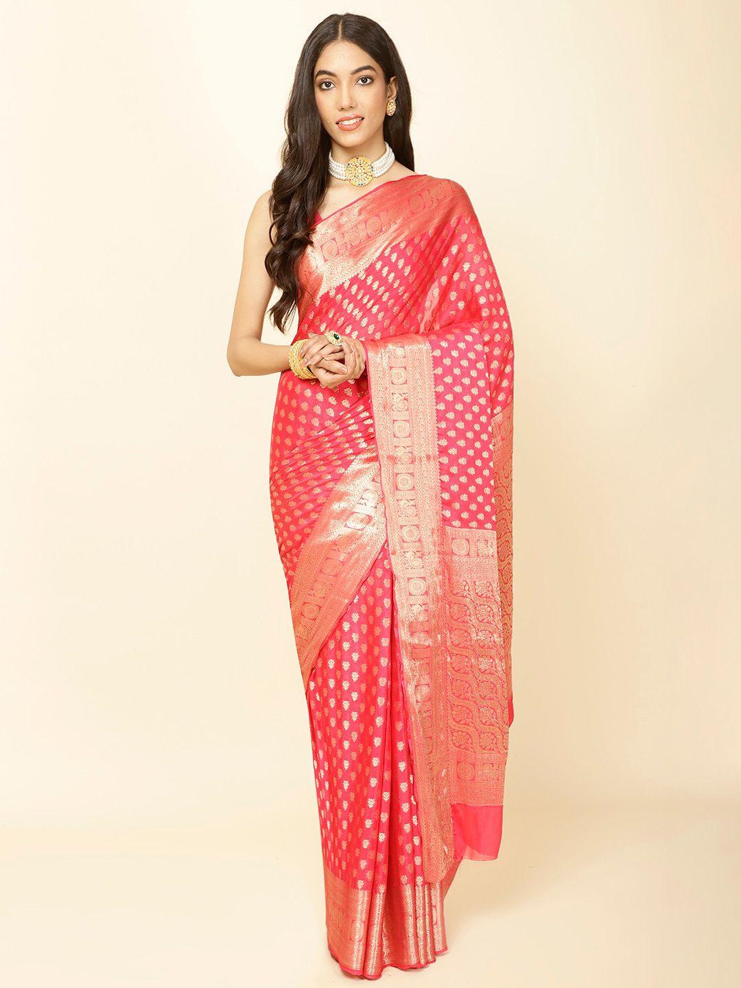 meena bazaar ethnic motifs woven design zari saree