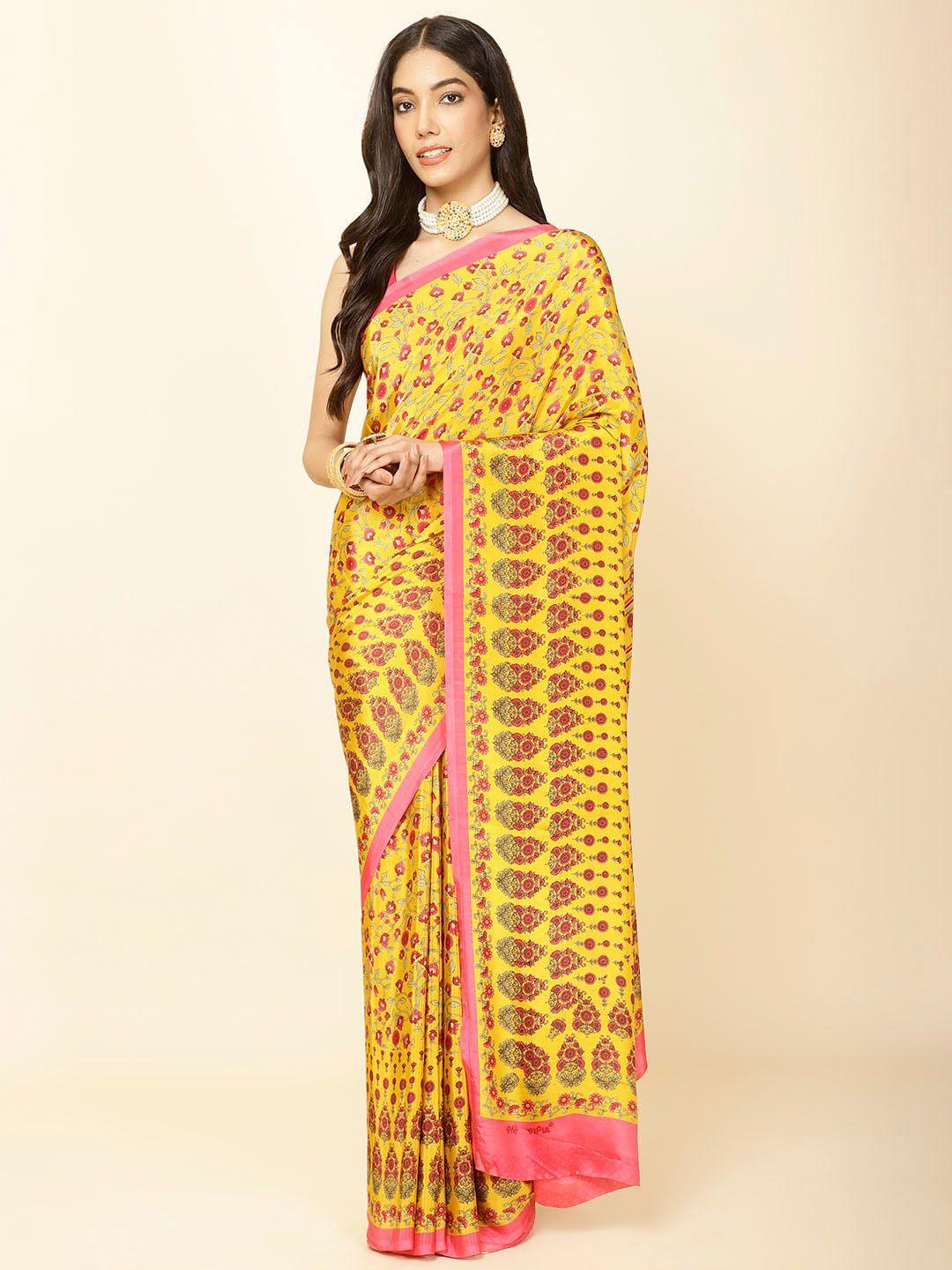 meena bazaar ethnic motifs poly crepe saree