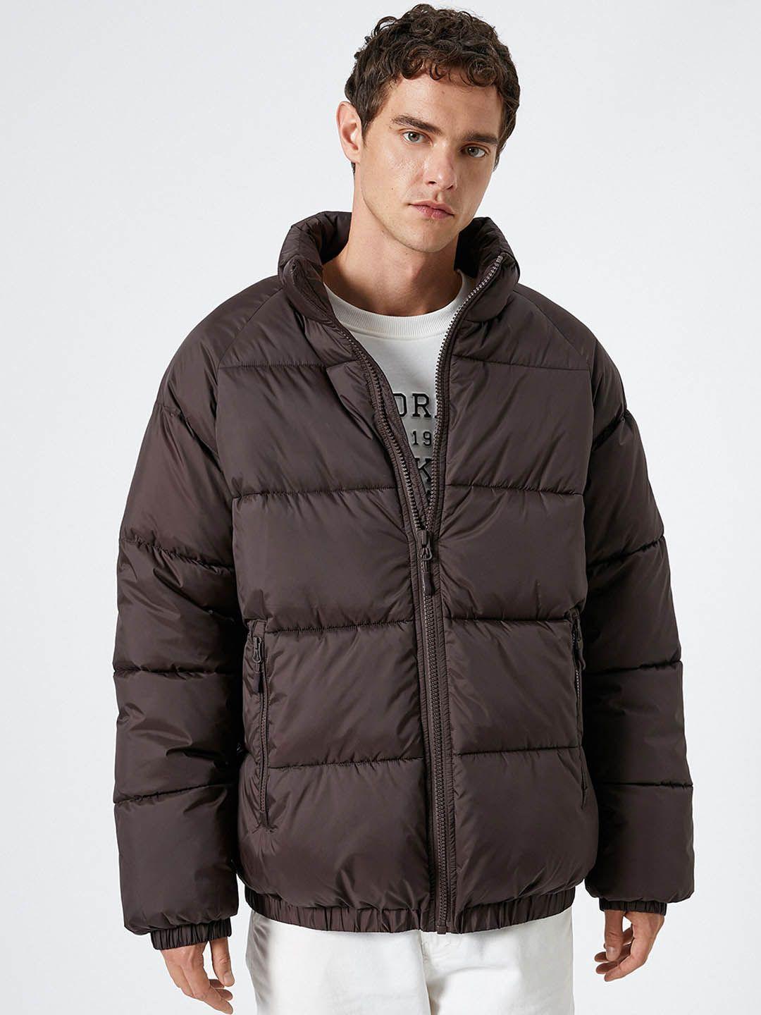 koton men padded jacket with patchwork