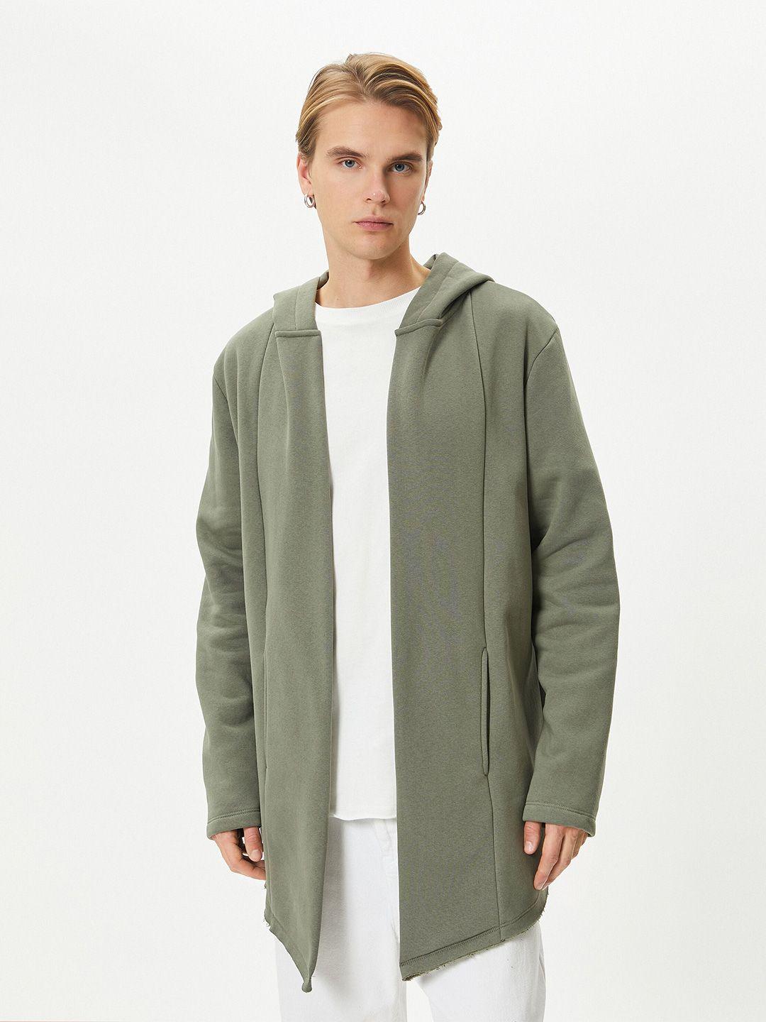 koton hooded longline front-open sweaters