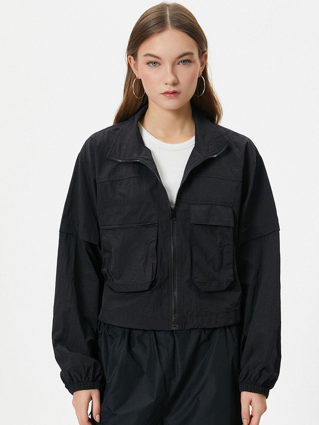 koton mock collar bomber jacket