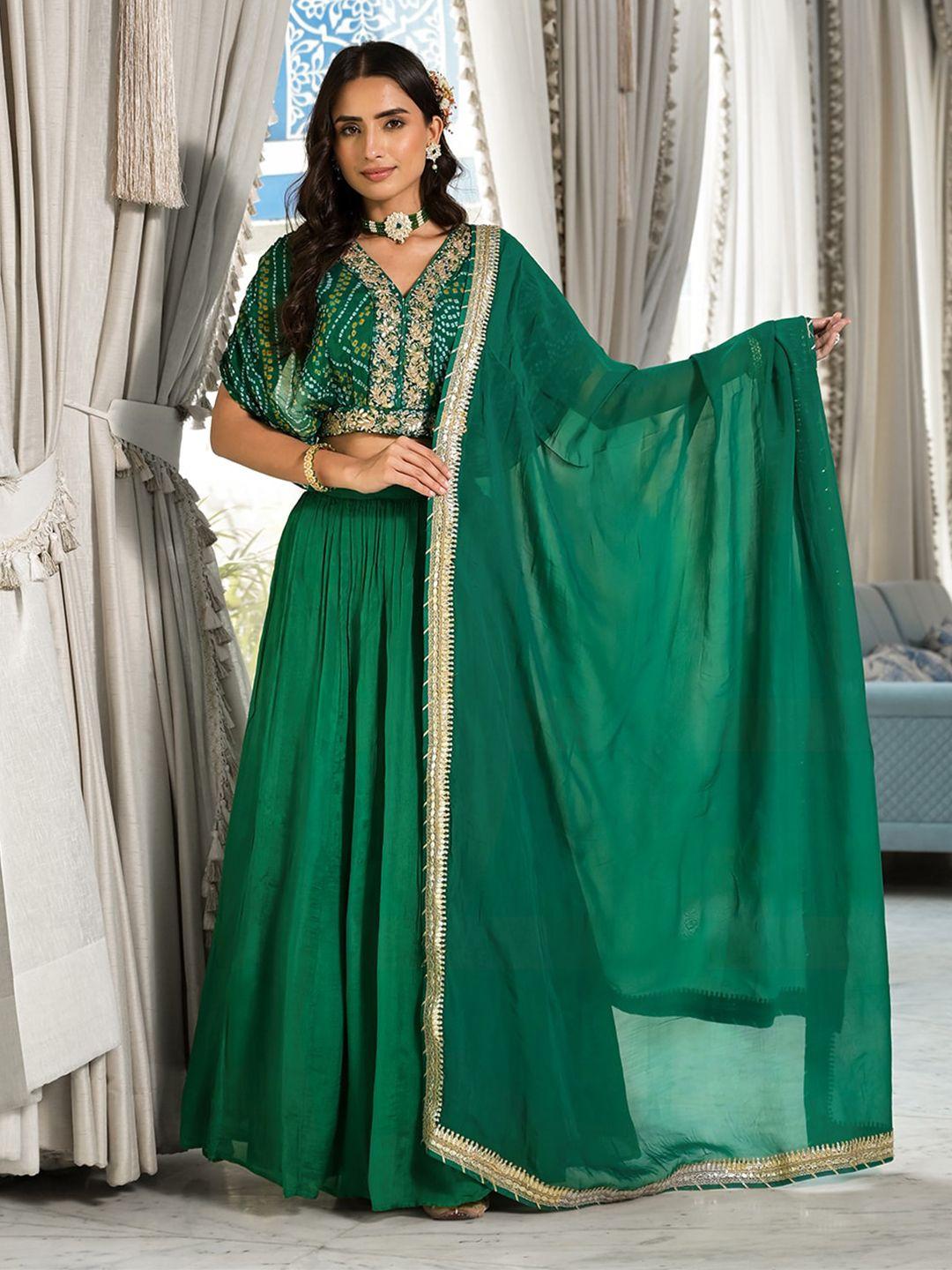 chandbaali embroidered zardozi ready to wear lehenga & blouse with dupatta