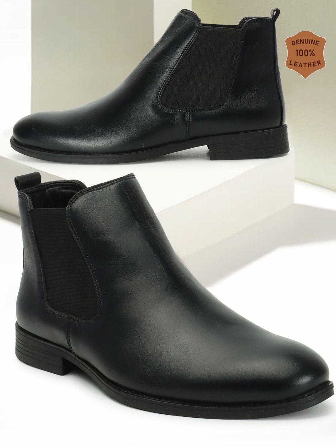 carlton london men round toe leather chelsea boots