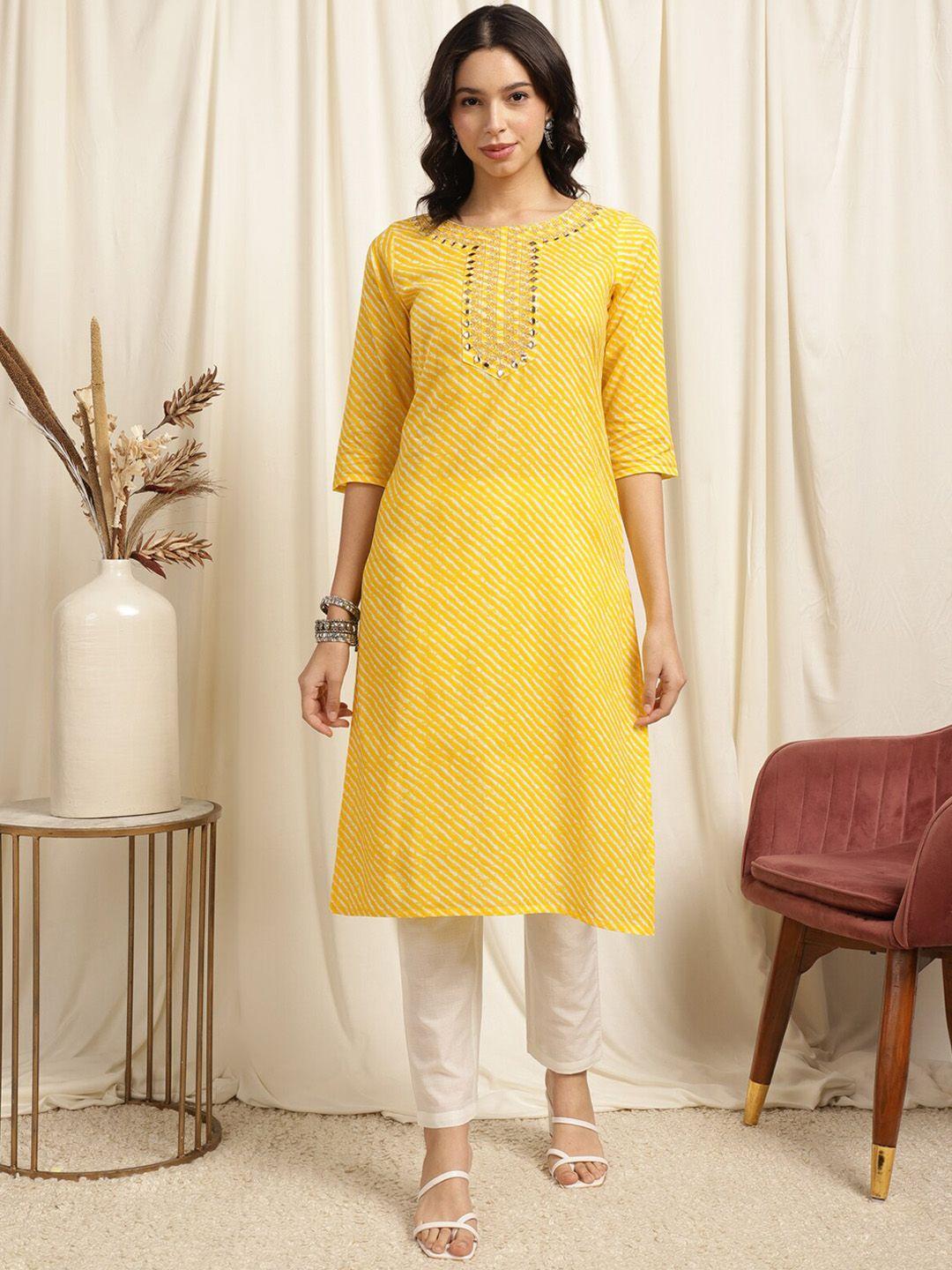 rangita women ethnic motifs embroidered regular pure cotton kurta with trousers