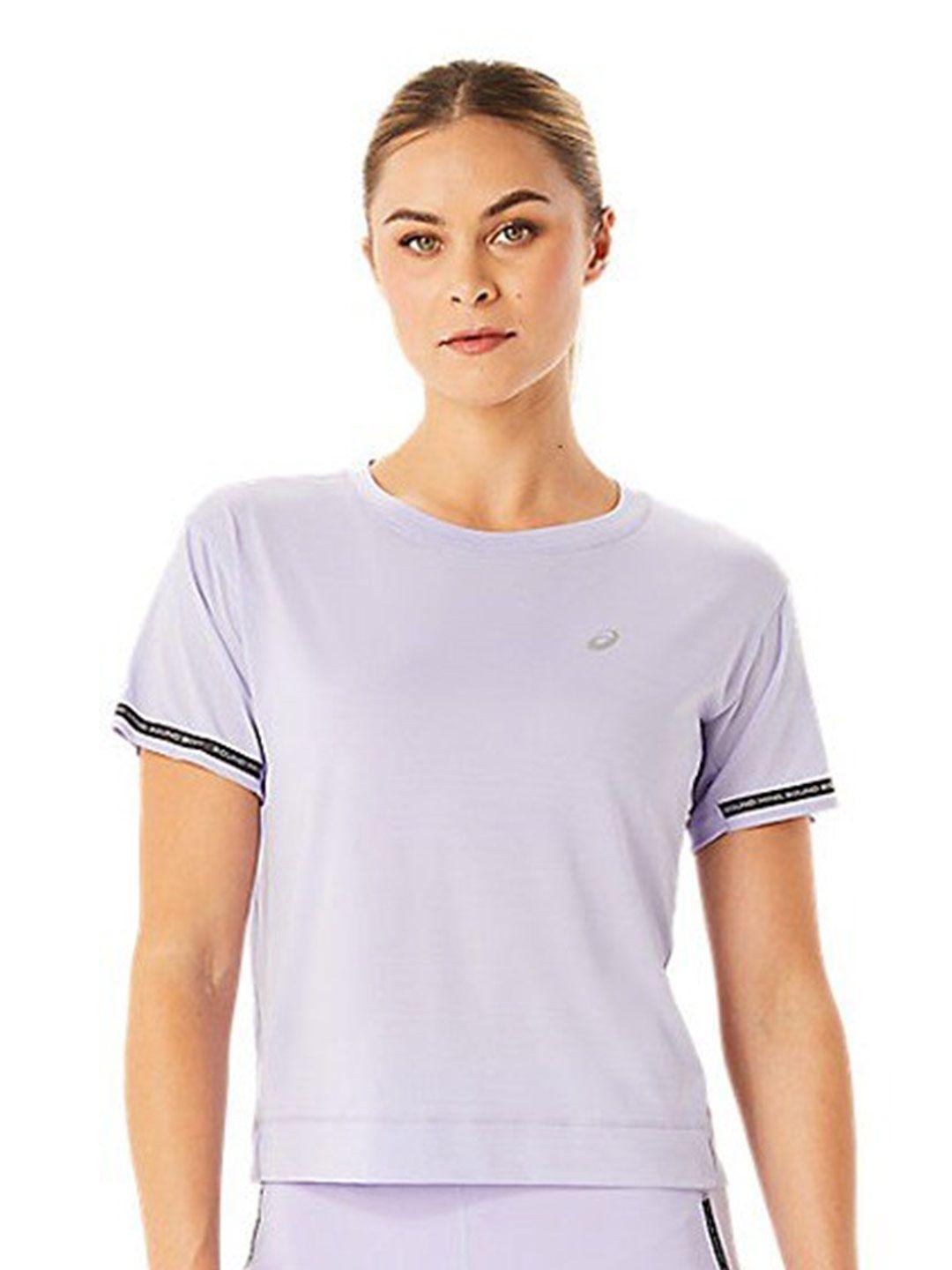 asics race round neck crop t-shirt