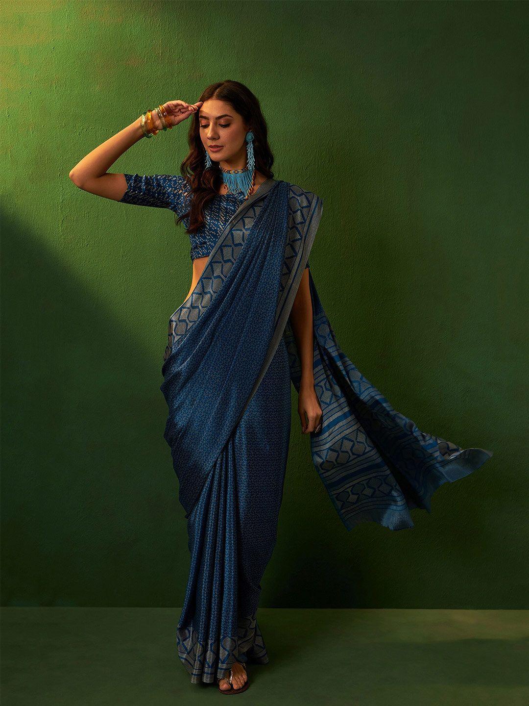 sangria printed pure crepe saree