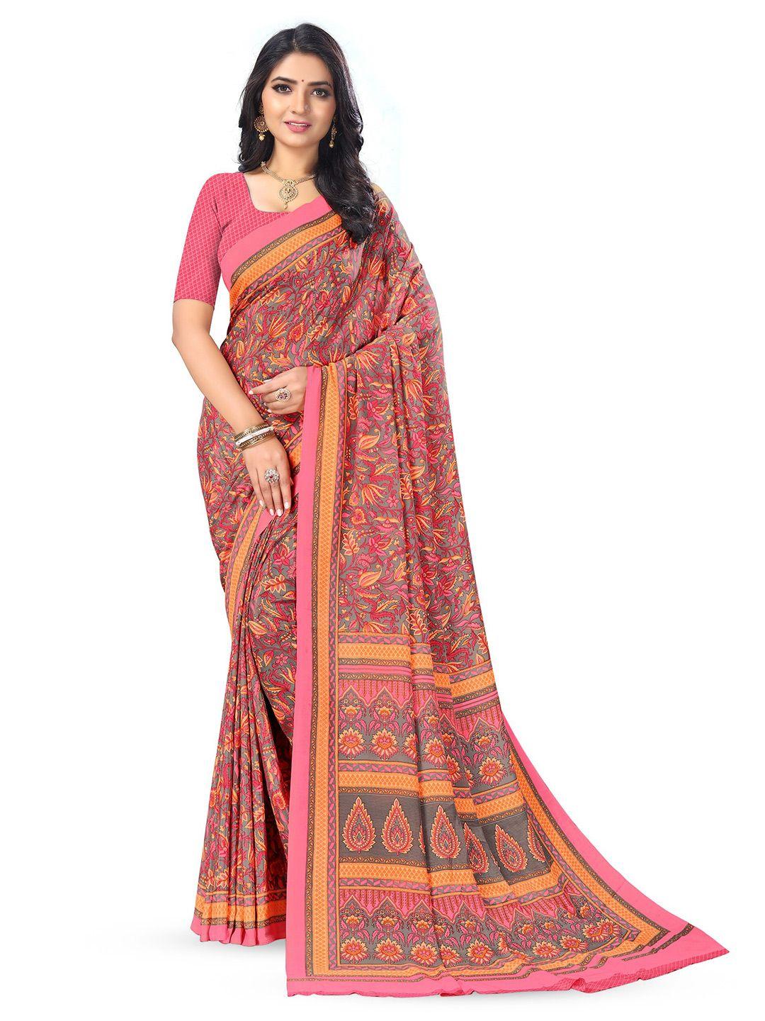 vimla floral printed pure crepe mysore silk saree