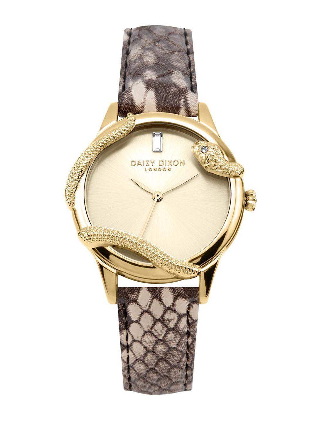 daisy dixon women leather textured straps analogue watch dd139cg