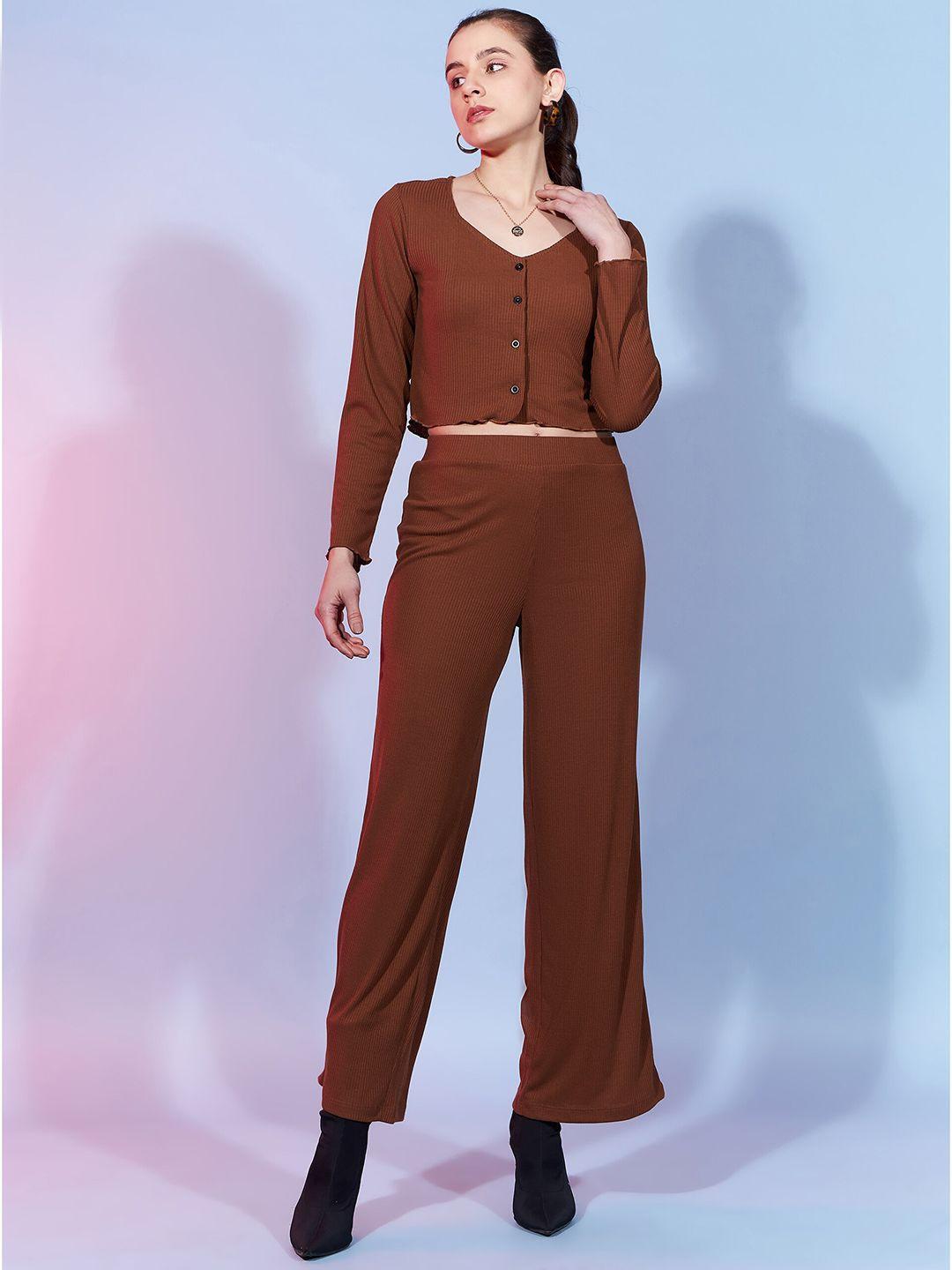 dressberry ribbed top & trouser co-ord set