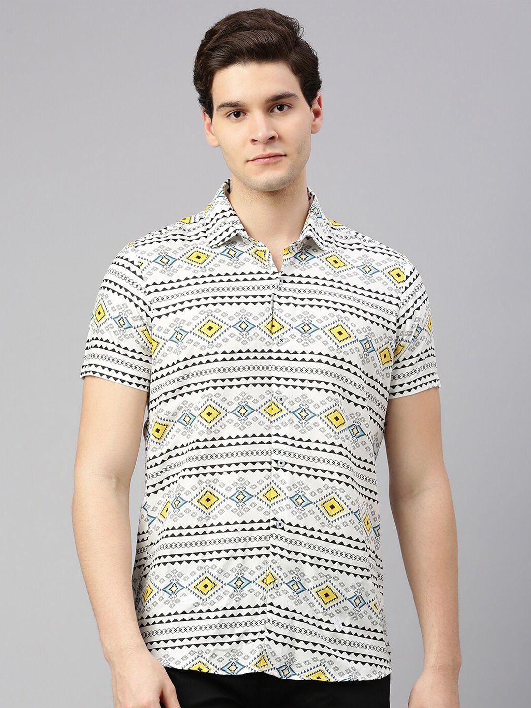 zedd men relaxed opaque printed casual shirt