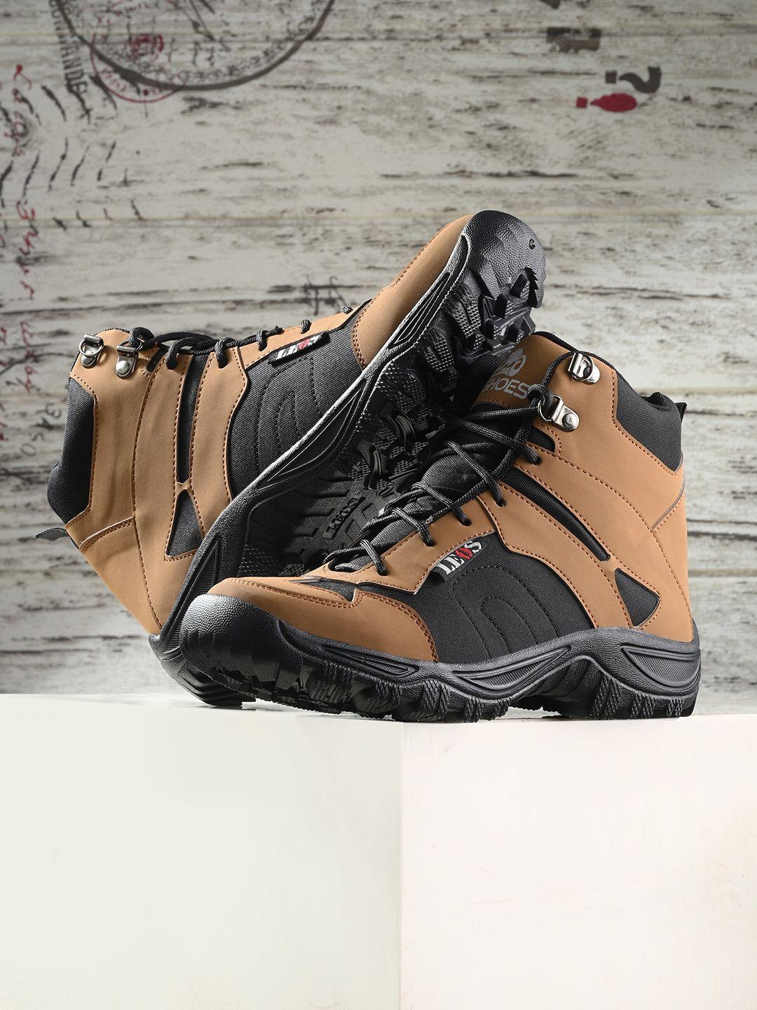 leo's fitness men colourblocked canvas hiking boots