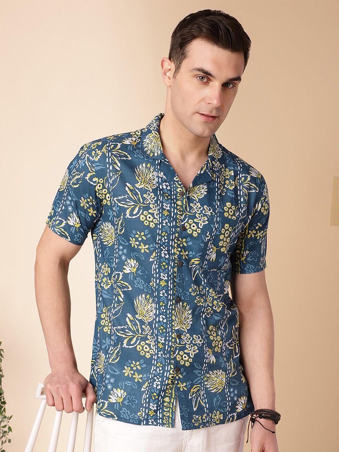 anouk men floral opaque printed casual shirt