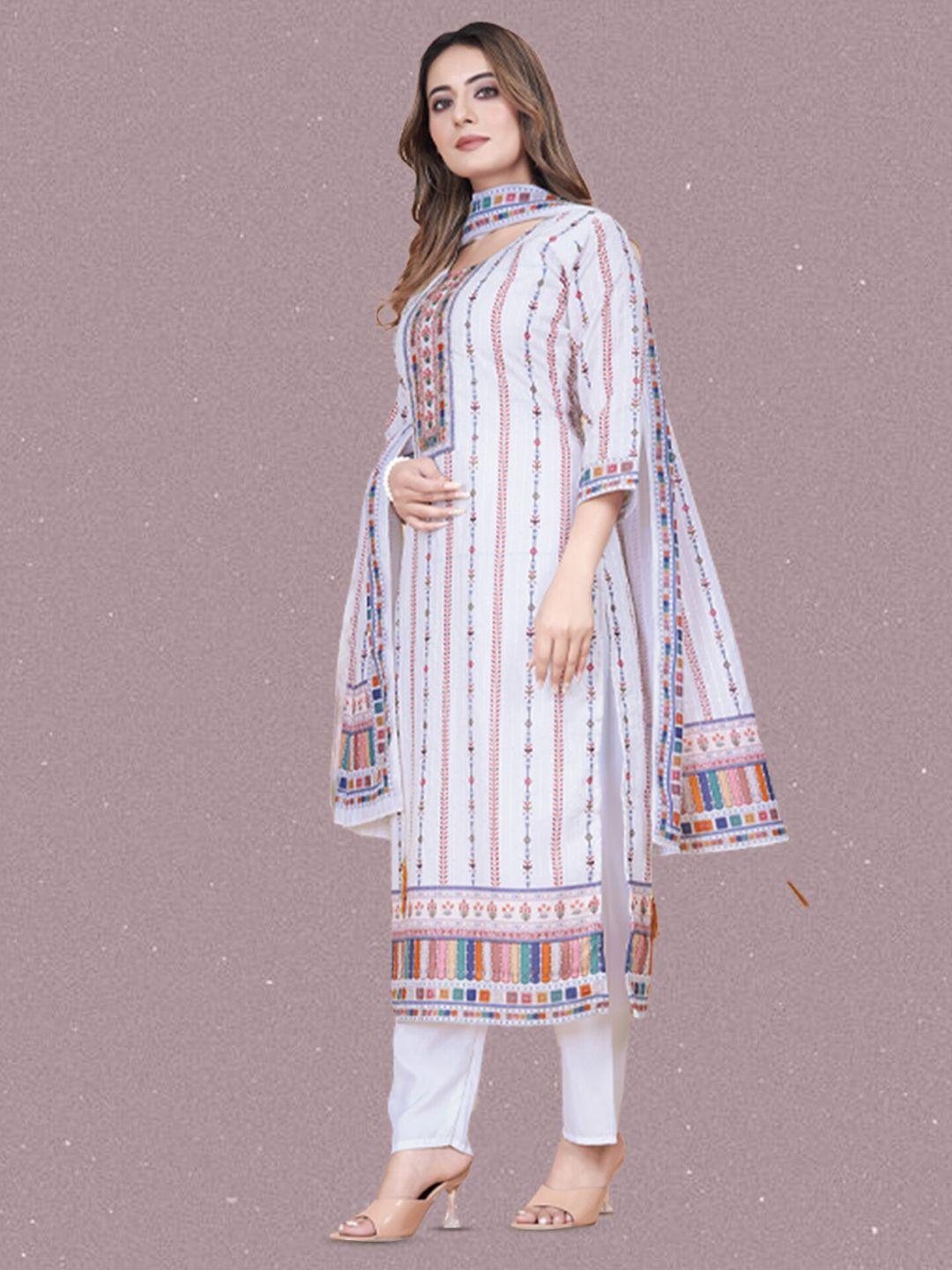 n n enterprise printed thread sequence design kurta with trousers & dupatta