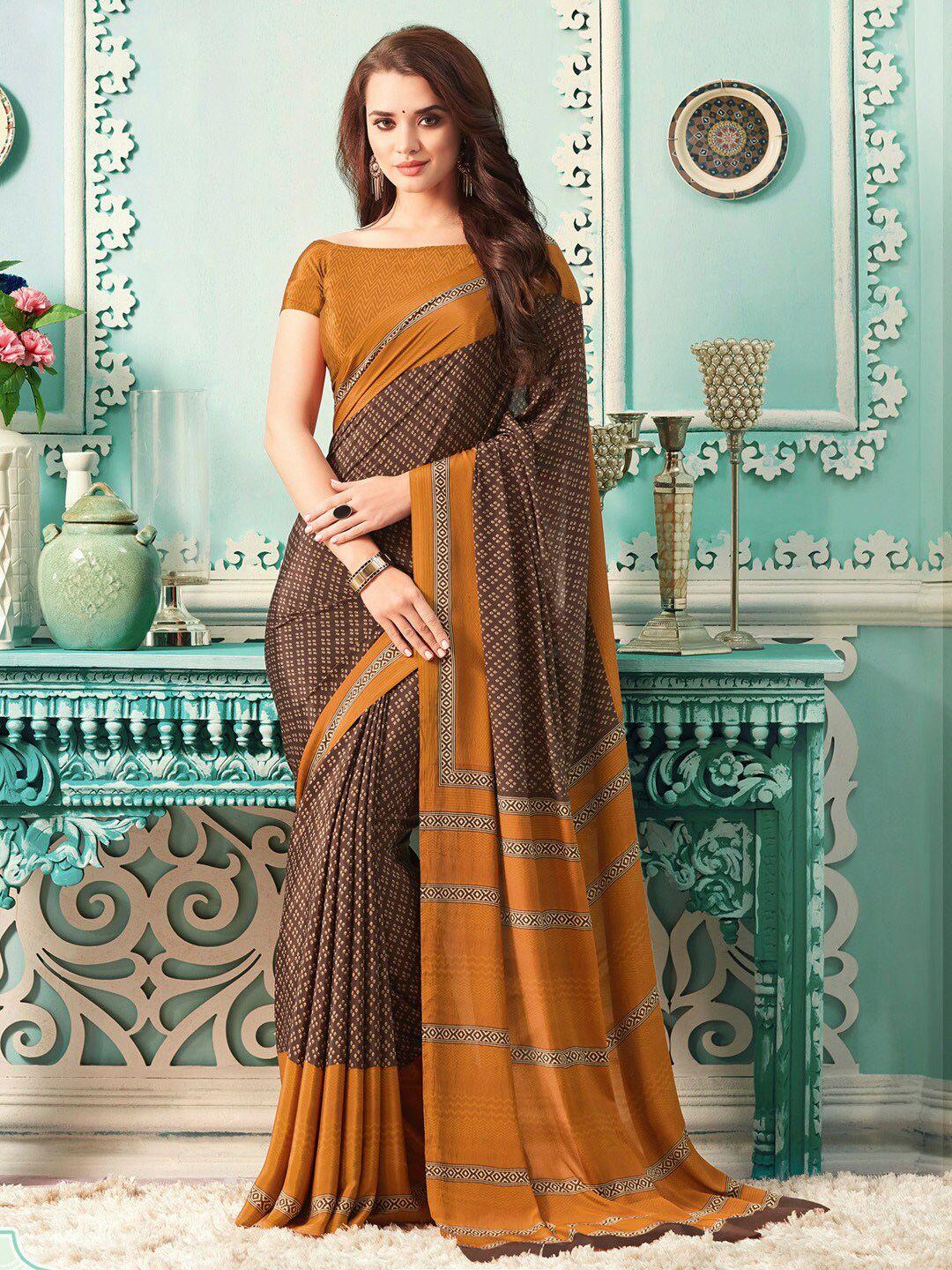 mitera ethnic motifs printed pure crepe bagru saree