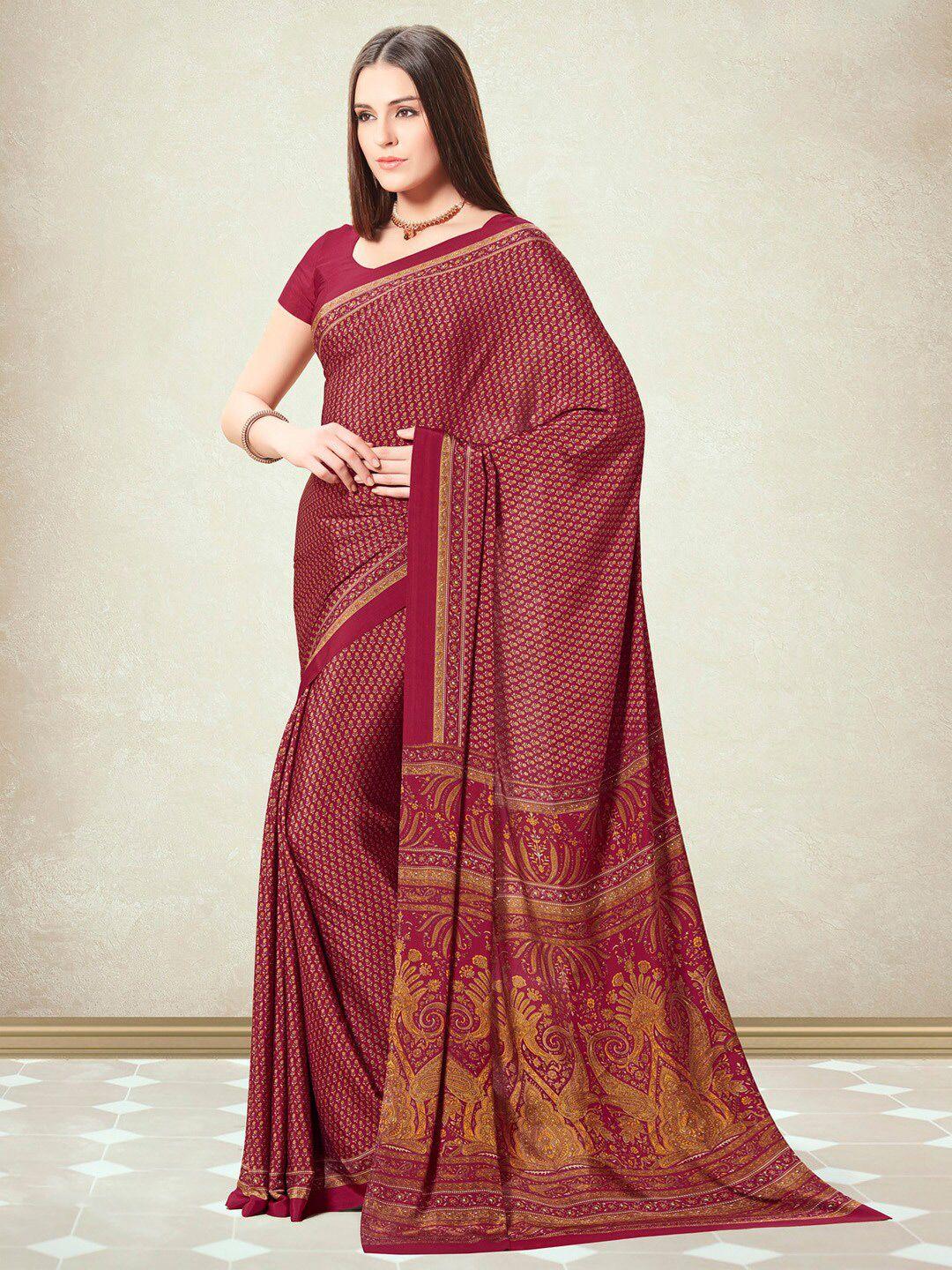 mitera floral pure crepe bagru saree