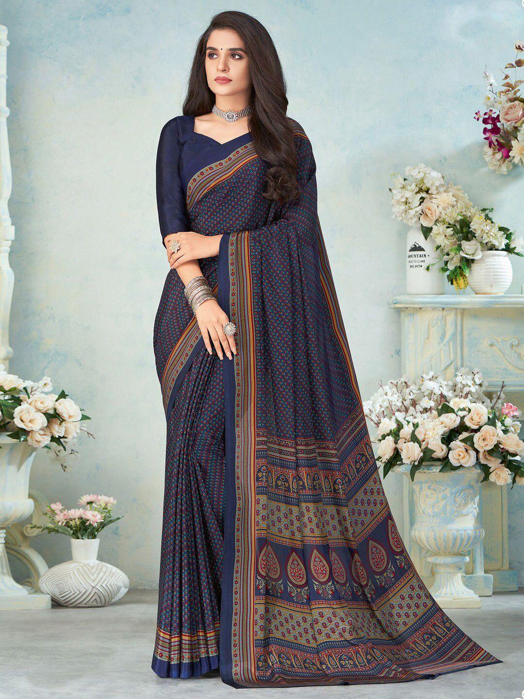 mitera ethnic motifs pure crepe bagru saree