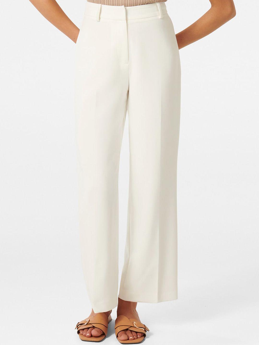 forever new women relaxed straight leg straight fit high-rise parallel trousers