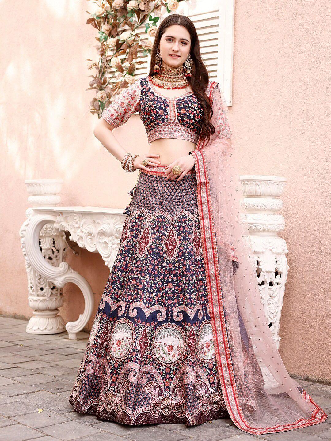 saptrangi printed ready to wear lehenga & blouse with dupatta