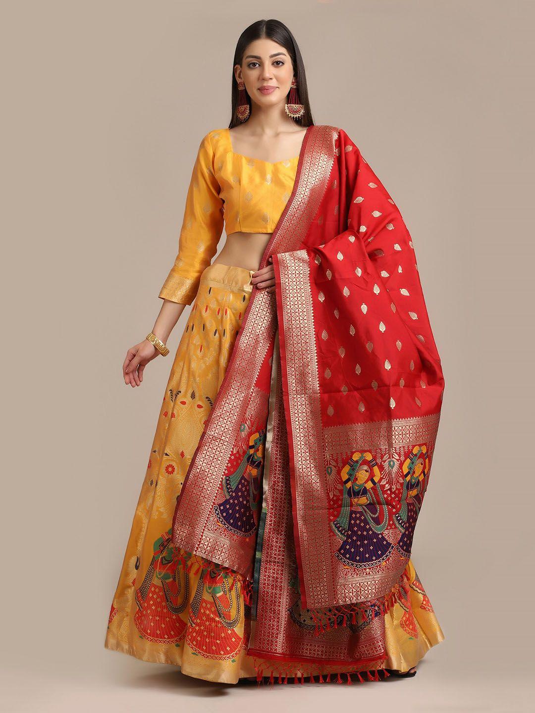 kalini semi-stitched lehenga & unstitched blouse with dupatta