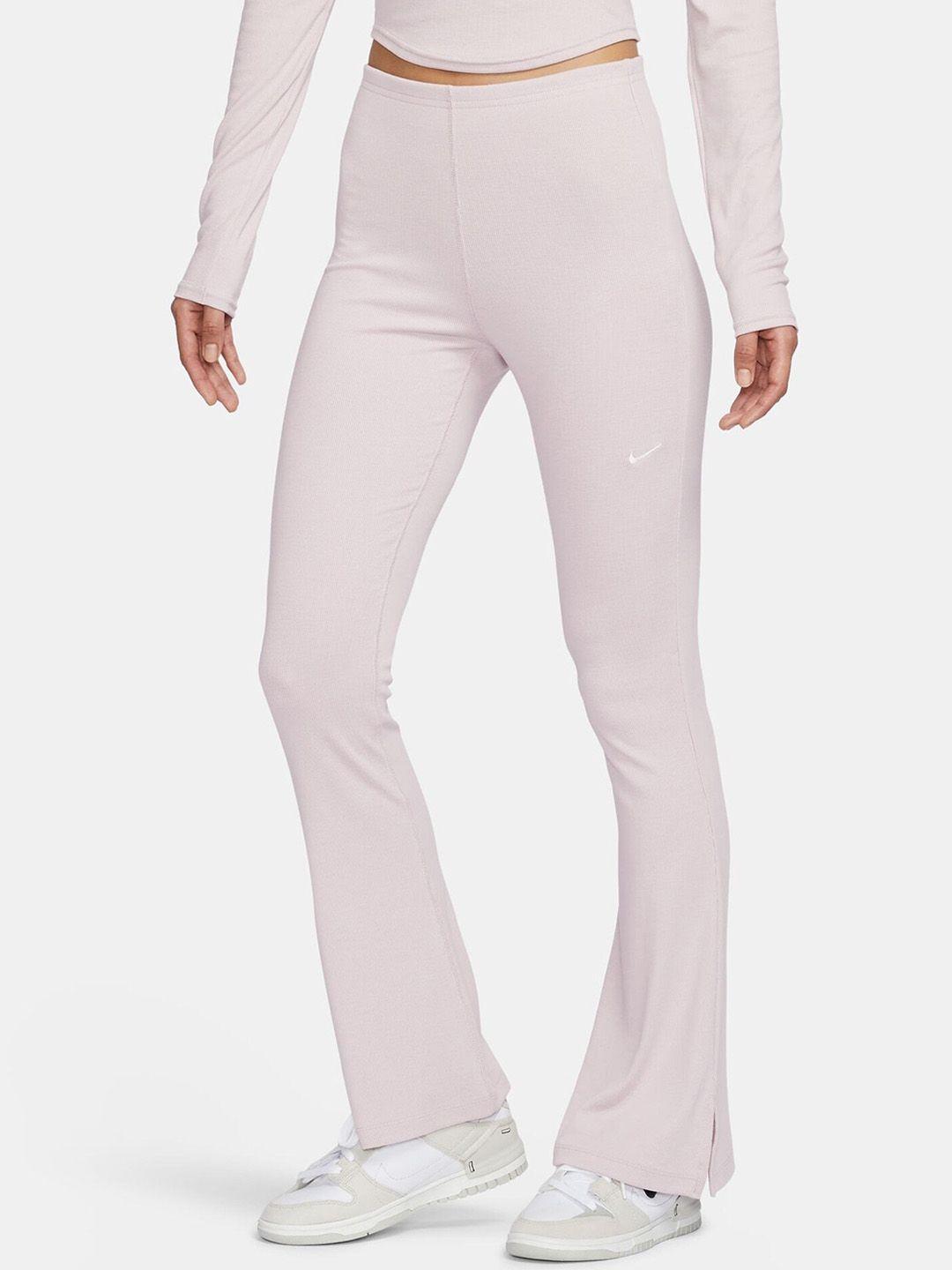 nike sportswear chill knit women tight mini-rib flared track pants