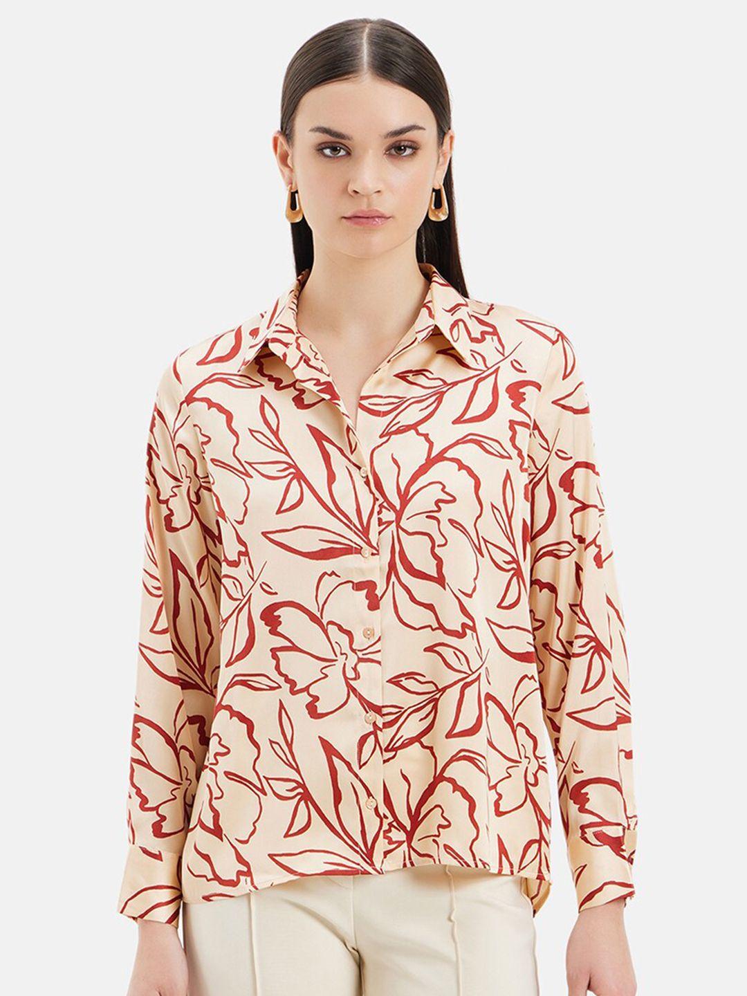 kazo women standard floral opaque printed formal shirt