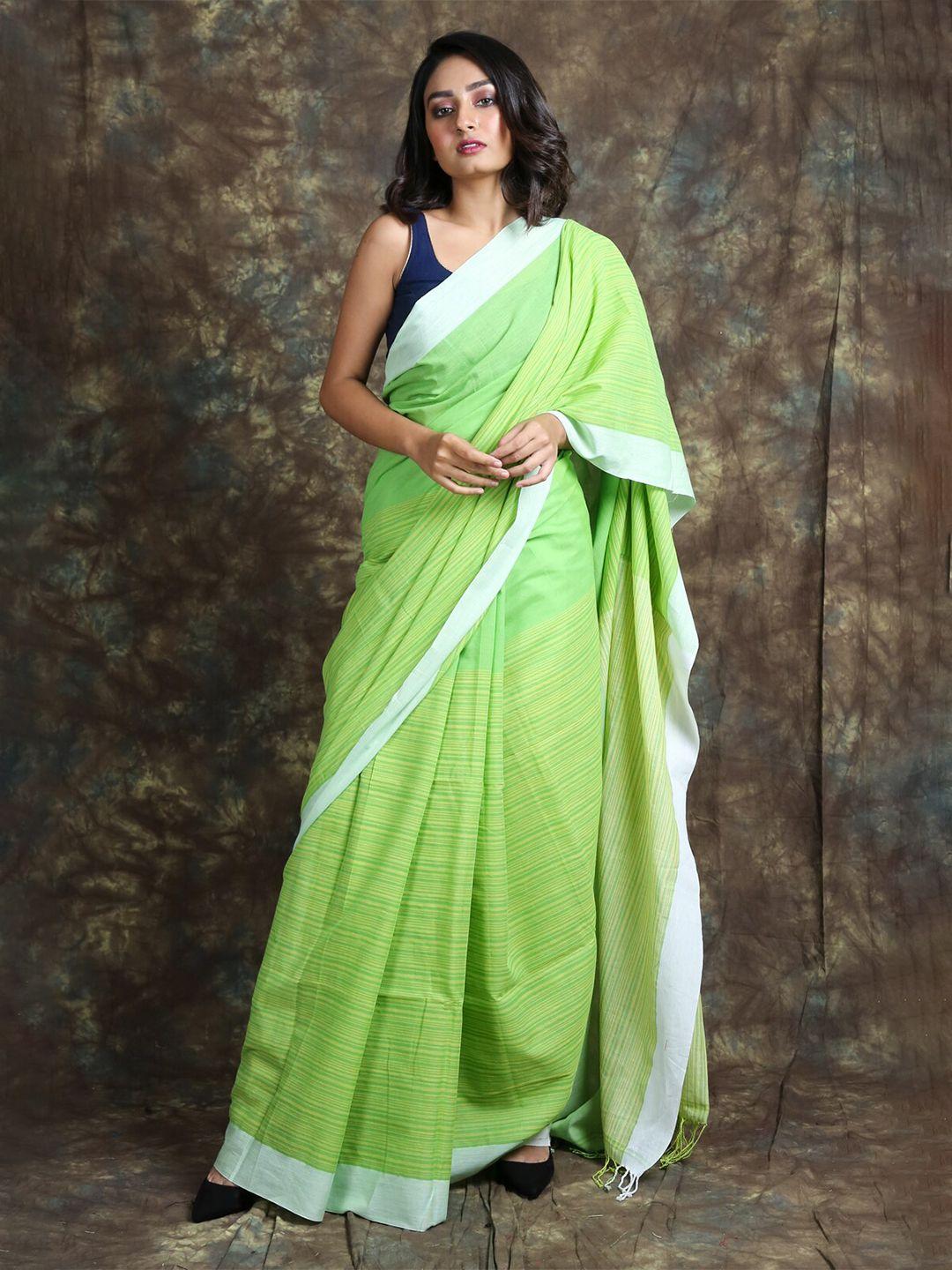 charukriti striped pure cotton saree