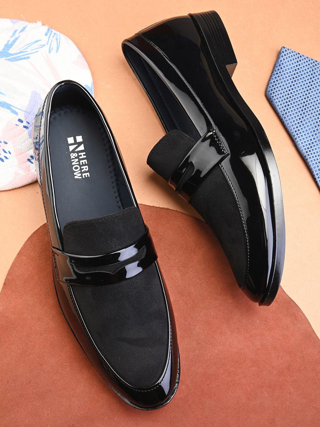 here&now men round toe formal slip on shoes