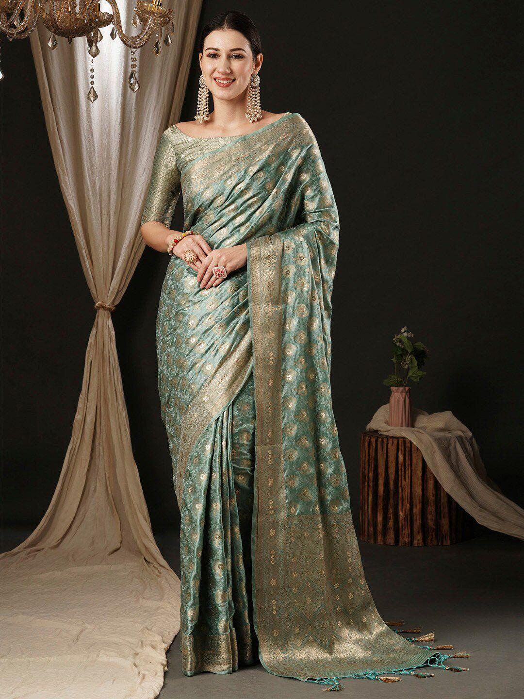 anouk woven design zari satin banarasi saree