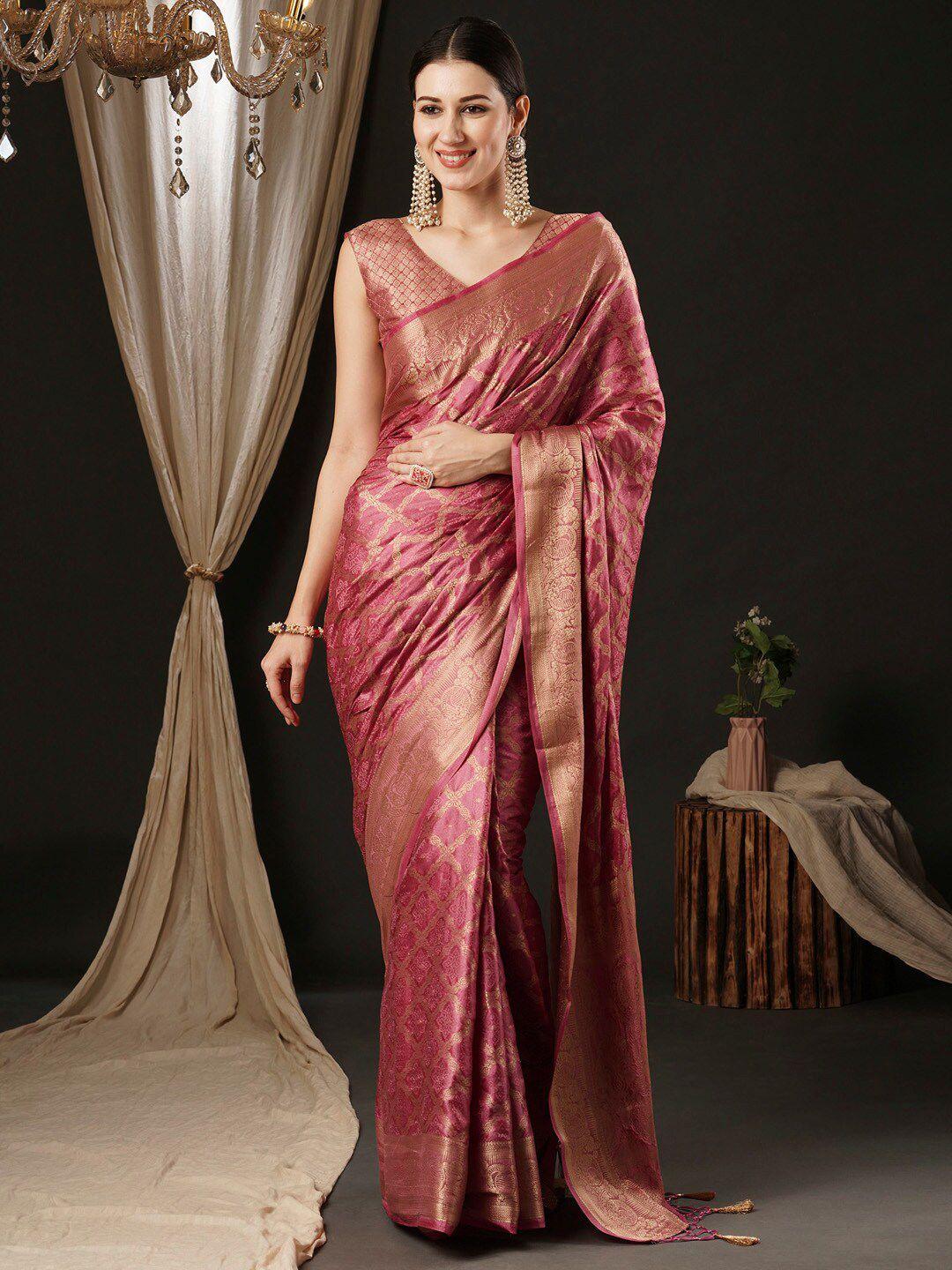 anouk ethnic motifs zari satin banarasi saree