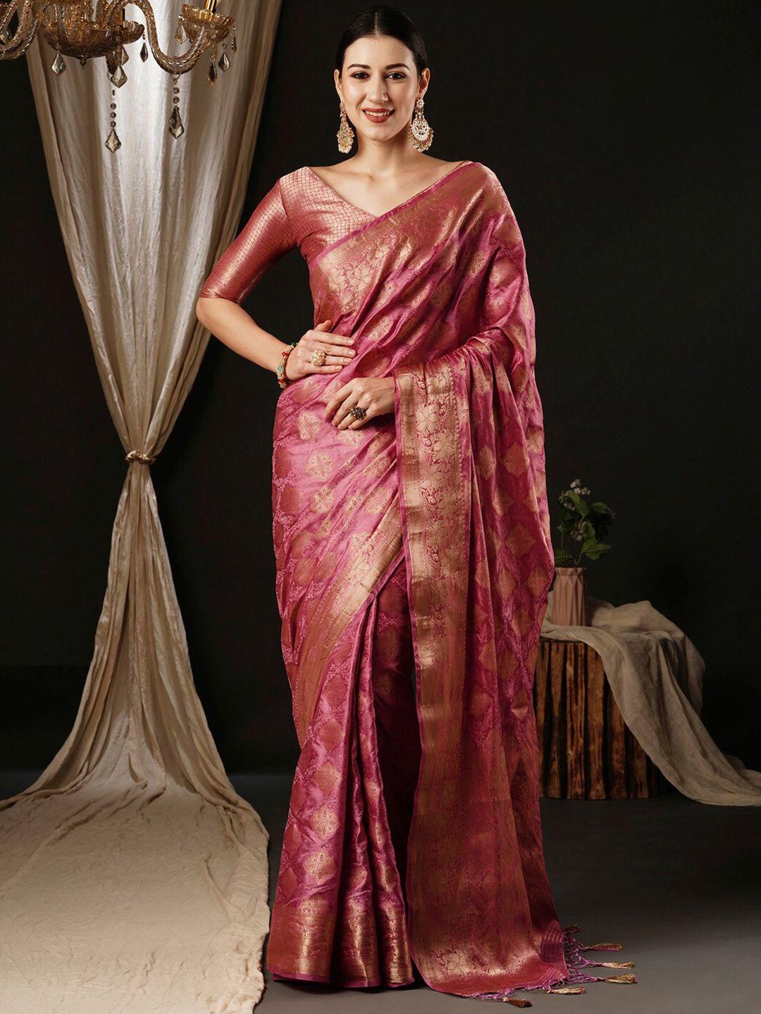 anouk ethnic motifs satin banarasi saree