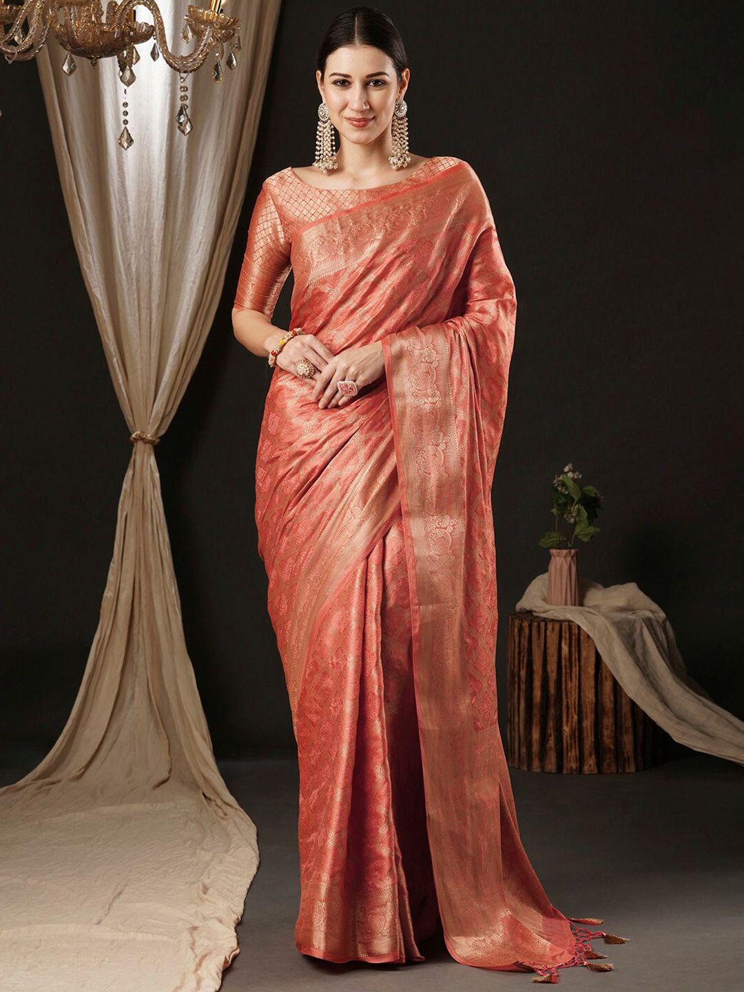 anouk ethnic motifs zari satin banarasi saree