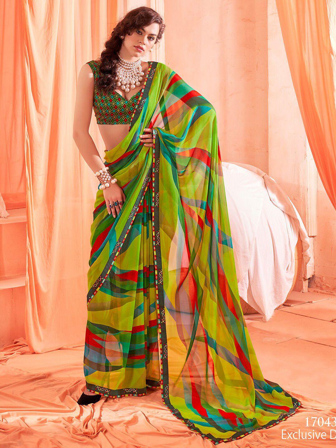 sanskar abstract printed georgette saree