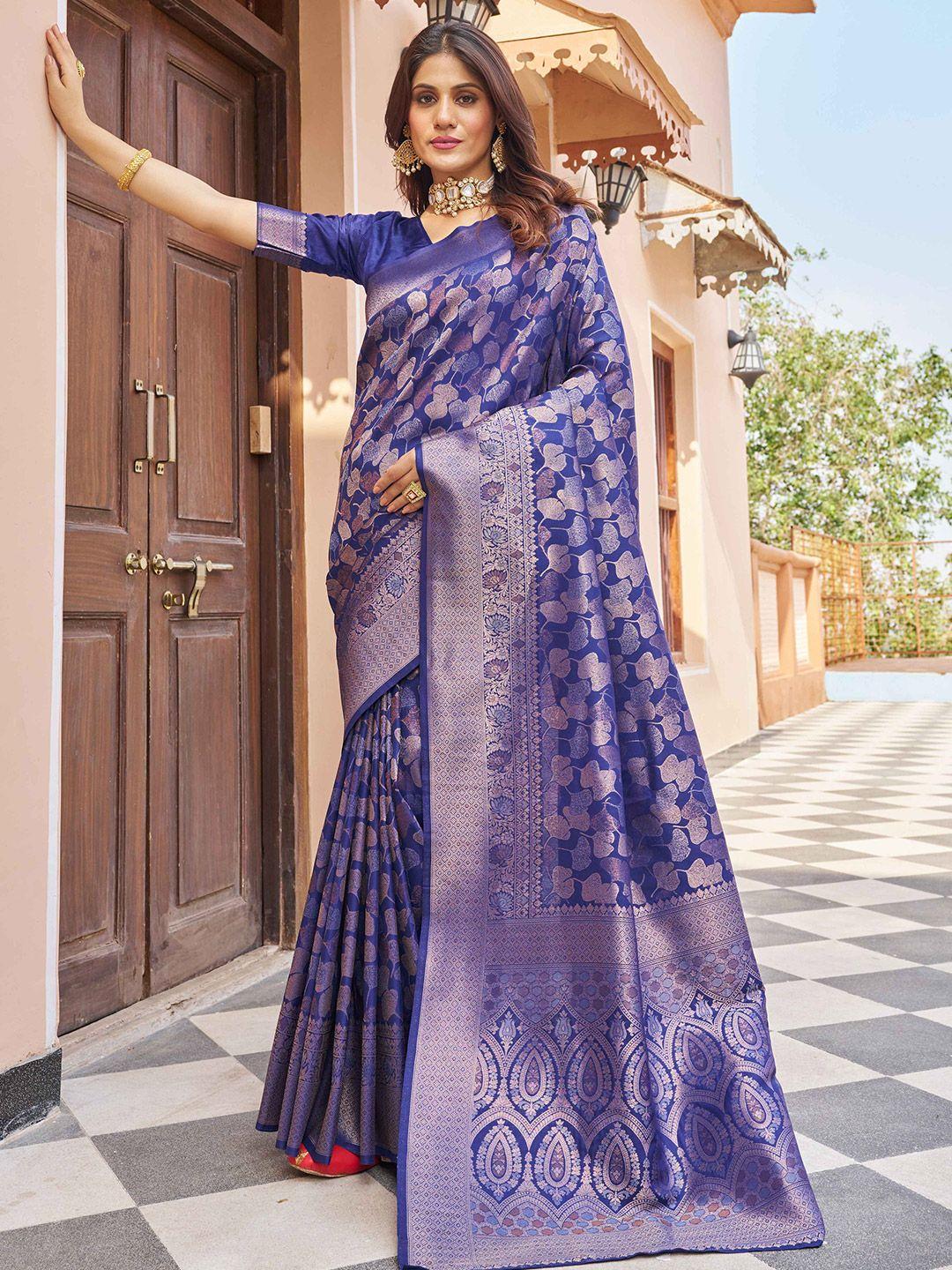 swornof woven design zari silk blend saree