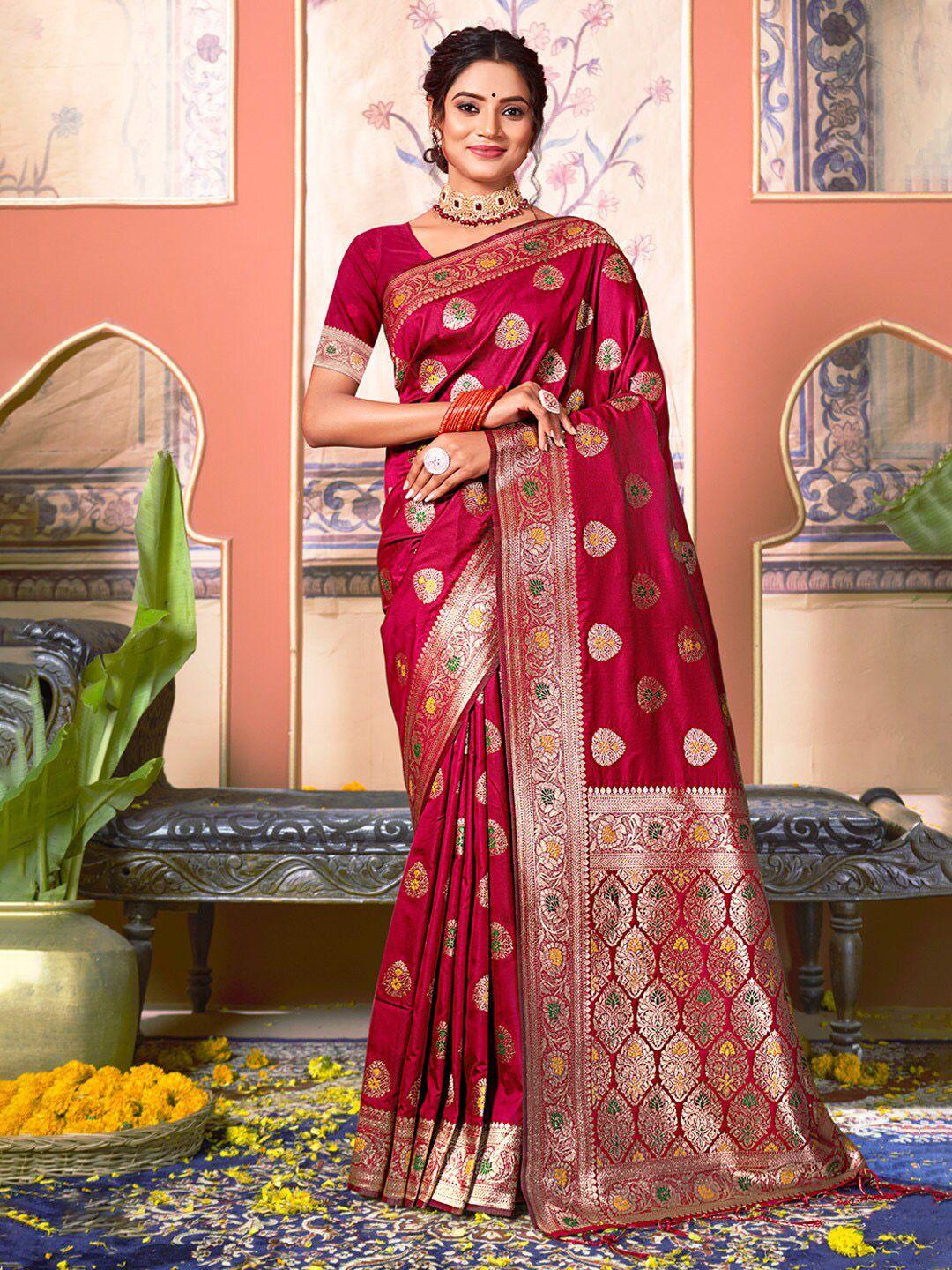 mitera woven design zari silk blend banarasi saree