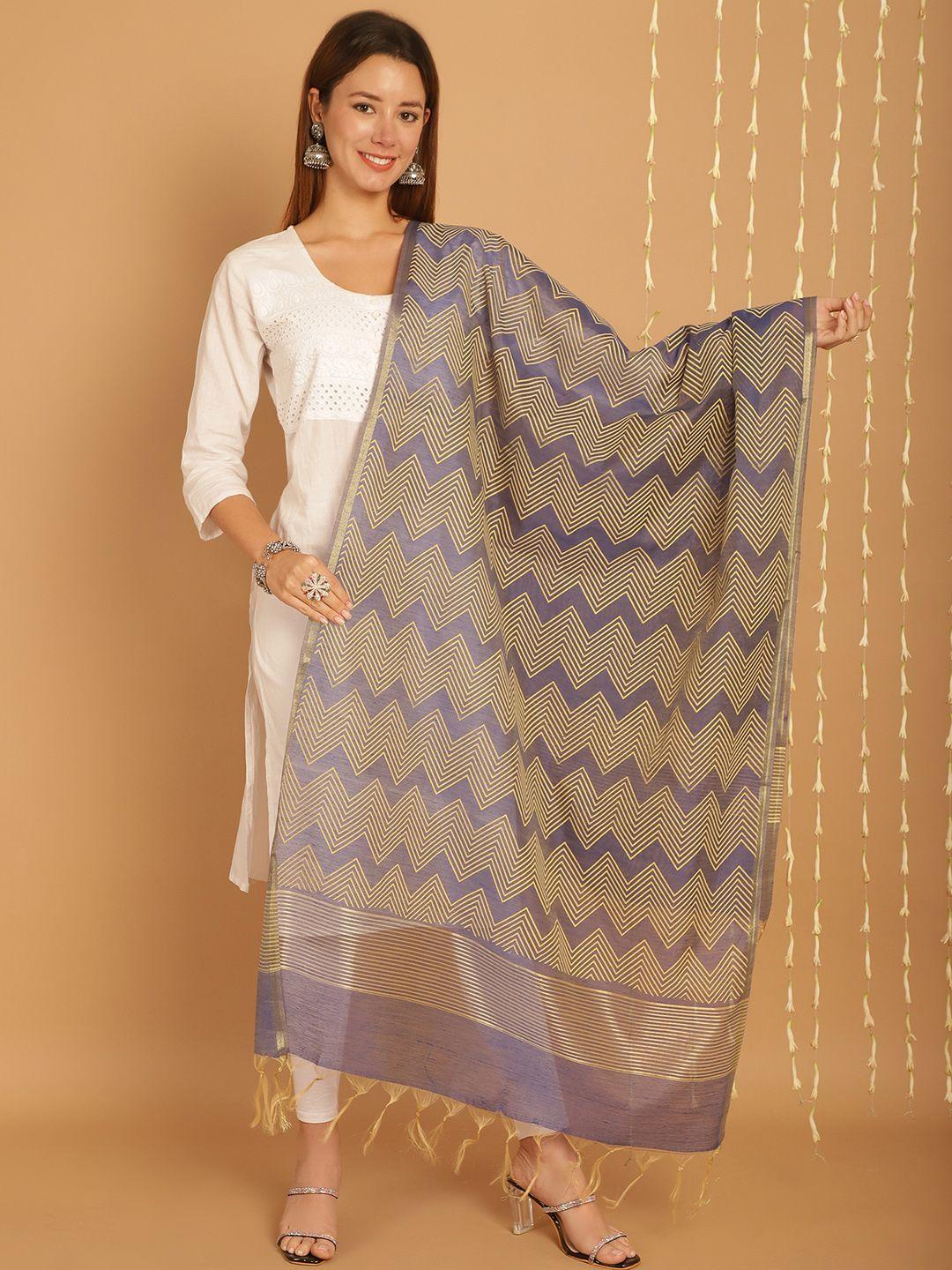 soundarya geometric printed banarasi silk dupatta