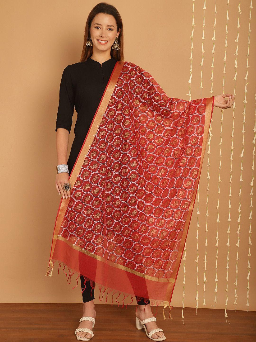 soundarya paisley printed banarasi silk dupatta