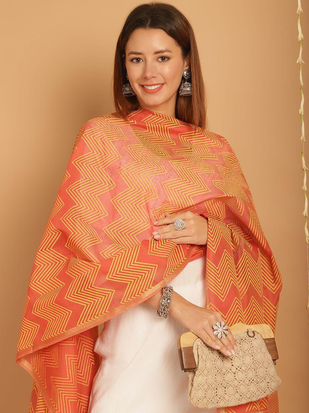 soundarya geometric printed banarasi silk dupatta