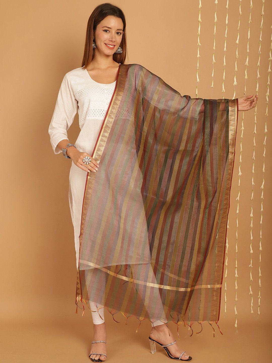 soundarya striped banarasi silk dupatta