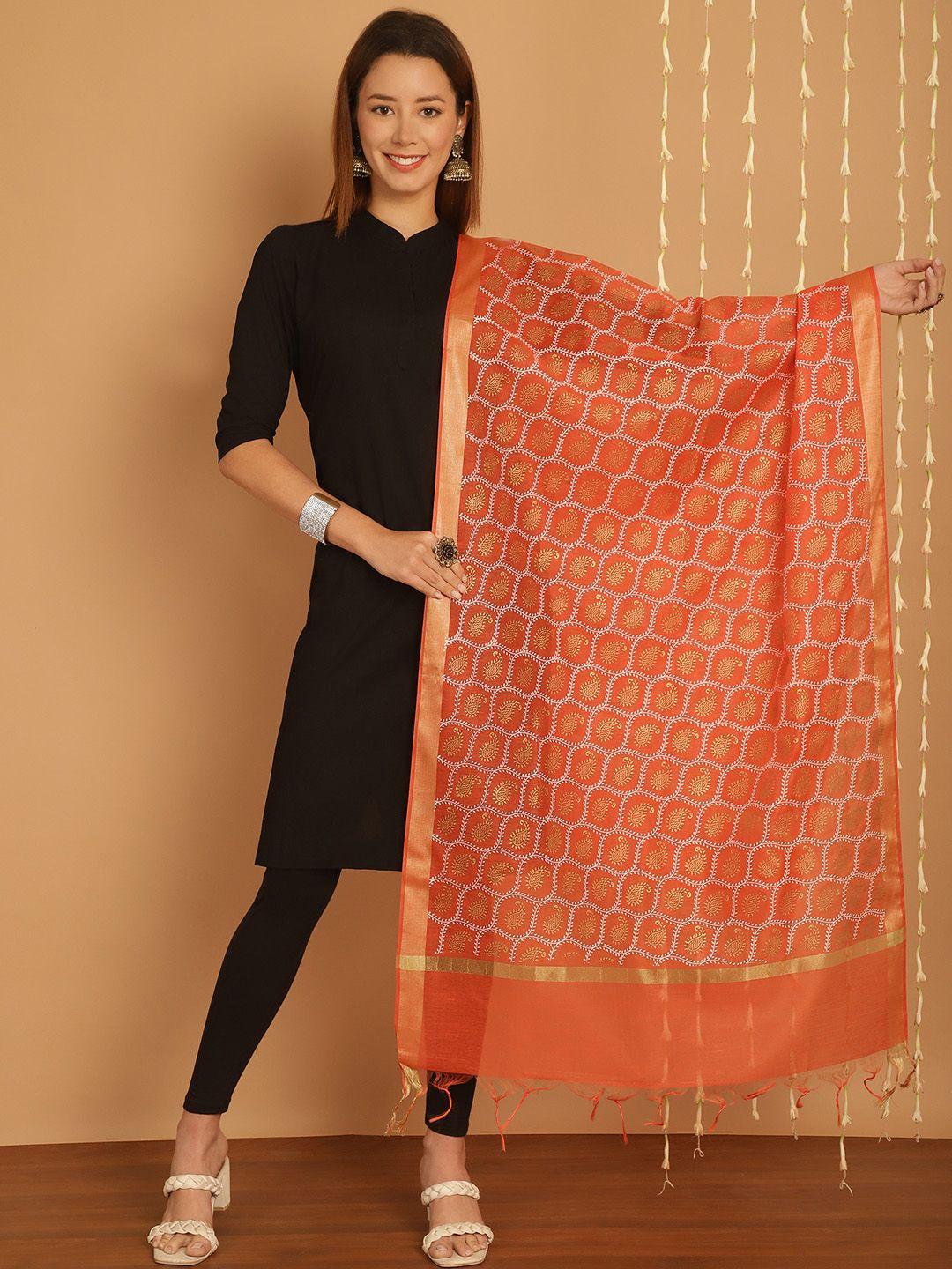 soundarya paisley printed banarasi silk dupatta