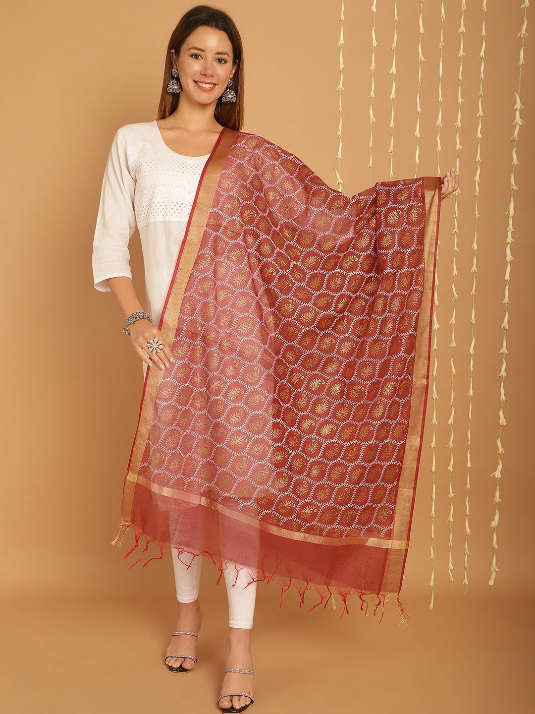 soundarya paisley printed banarasi silk dupatta