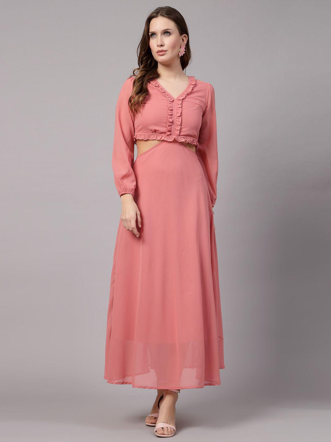 aayu ruffled georgette maxi dress