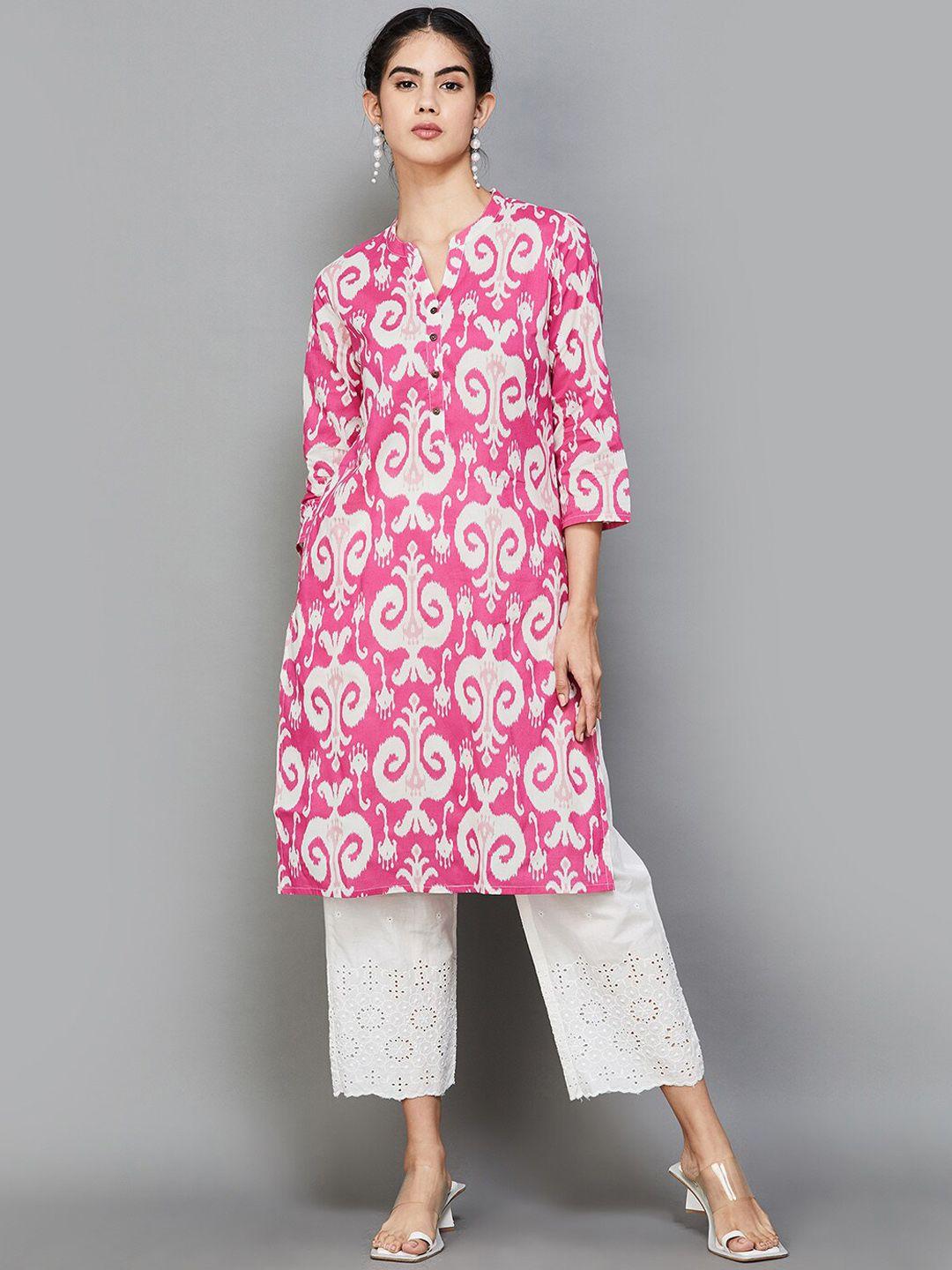 melange by lifestyle women geometric printed anarkali kurta