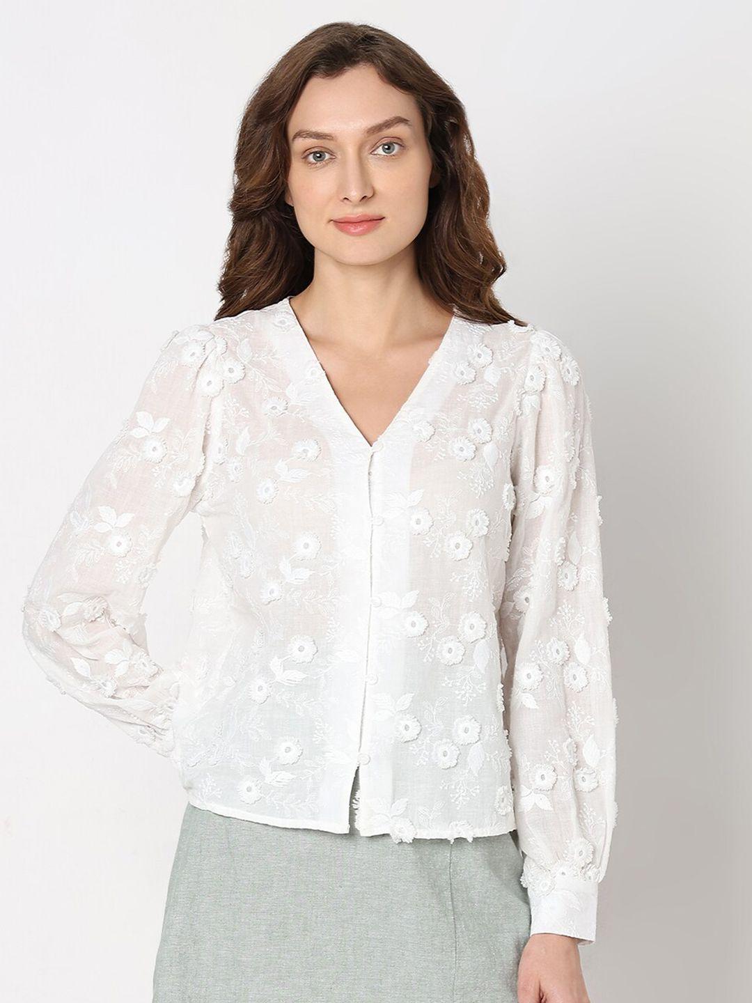 vero moda floral print cotton wrap top